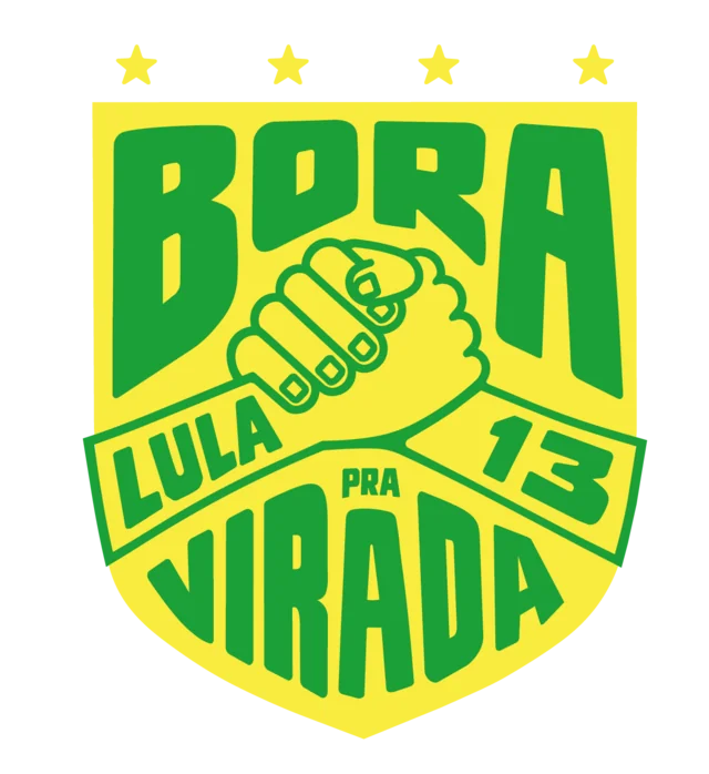 Brasão Bora pra Virada amarelo e verde