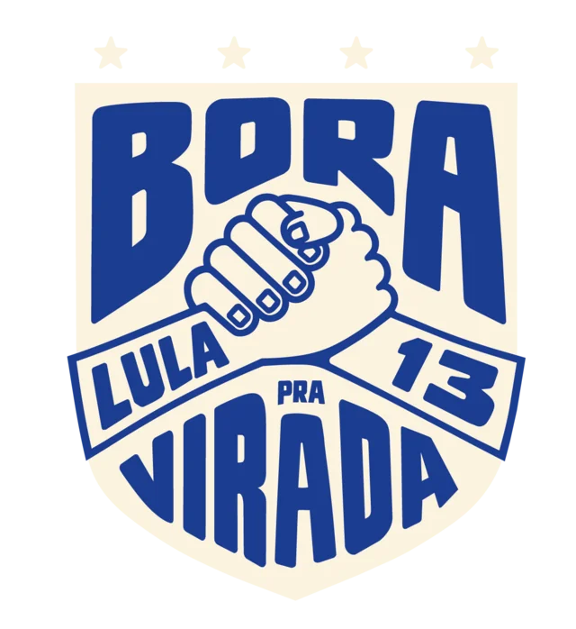 Brasão Bora pra Virada branco e azul