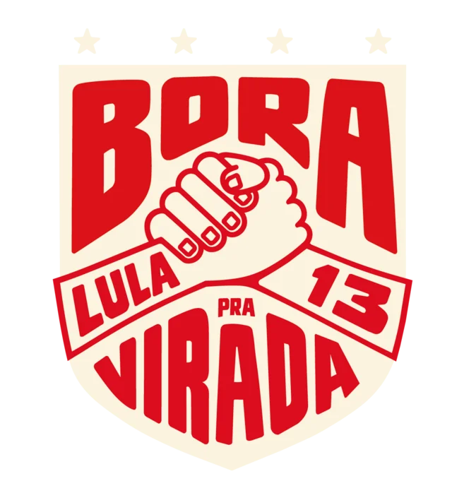 Brasão Bora pra Virada branco e vermelho