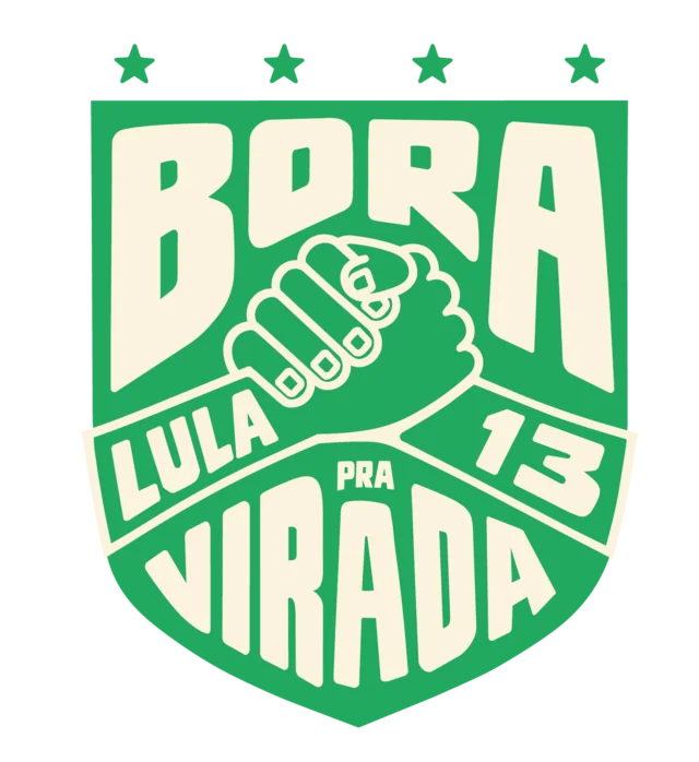 Brasão Bora pra Virada off-white e verde