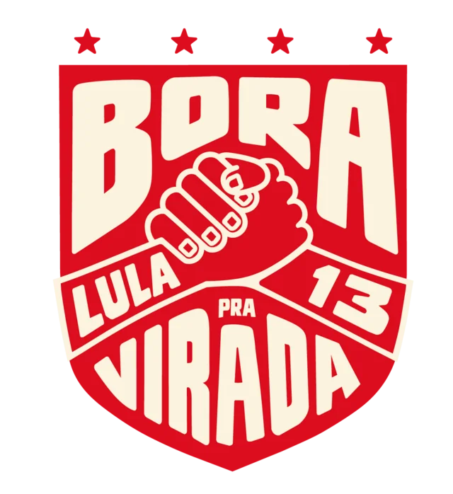 Brasão Bora pra Virada vermelho e branco
