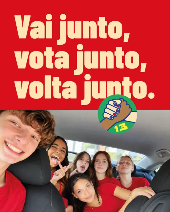 Vai junto, vota junto, volta junto.